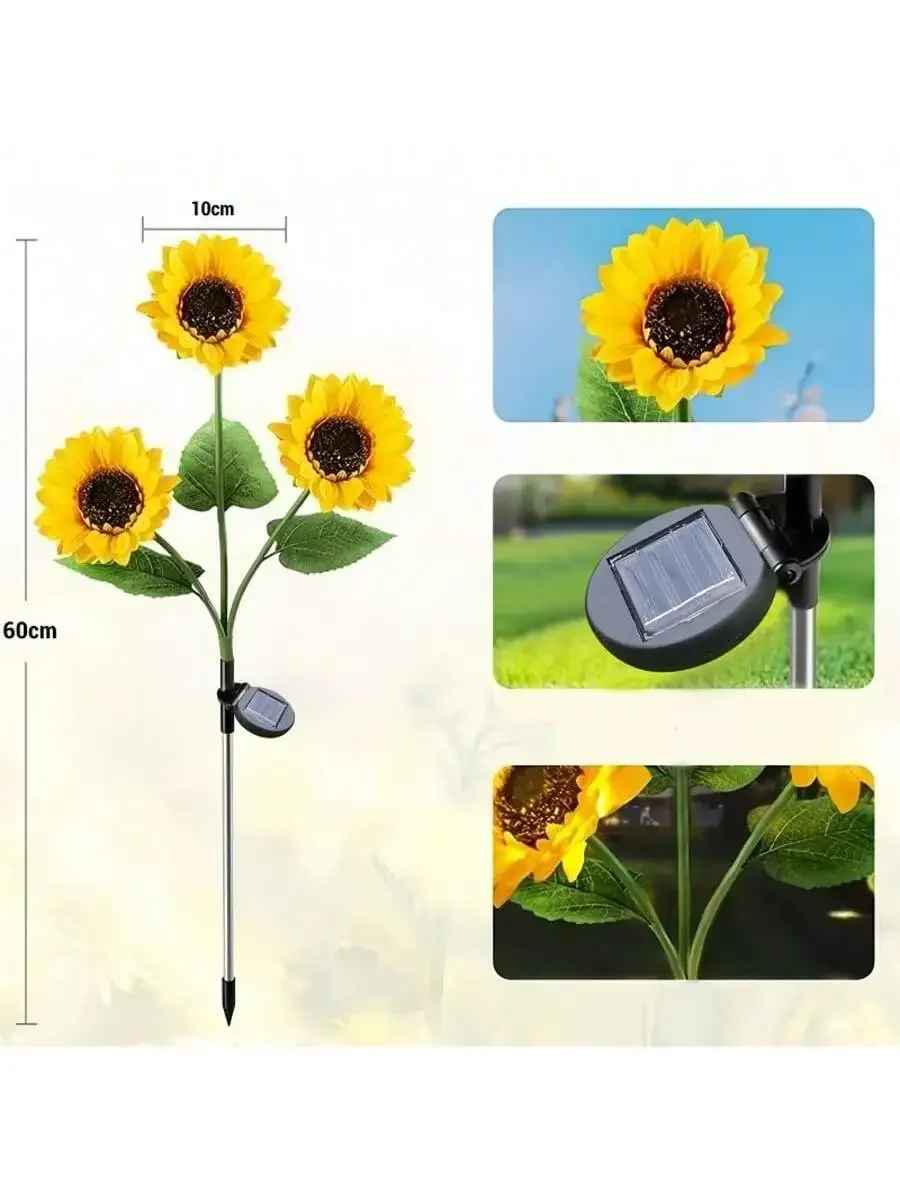 lampe solaire extérieur tournesol dimensions