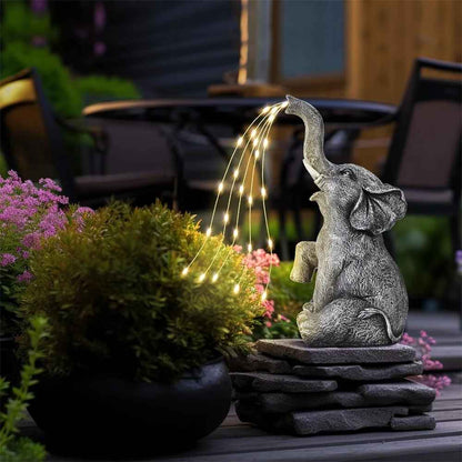 decoration jardin elephant lumineux nuit 