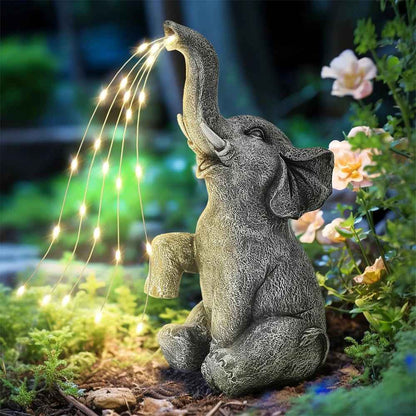  decoration jardin elephant lumineux soir