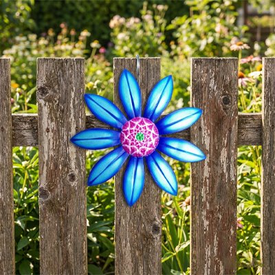 Décoration jardin fleur bleu