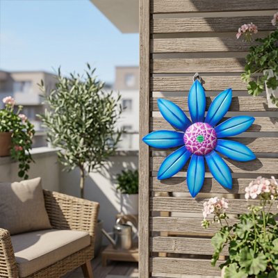 Décoration jardin fleur bleue