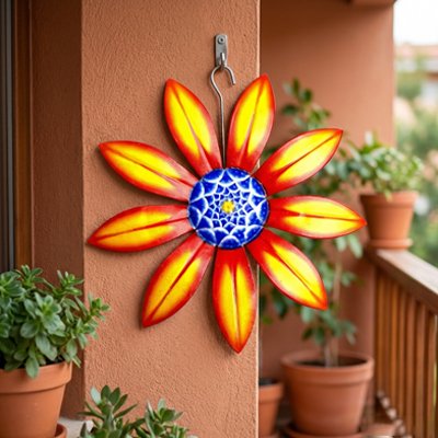Décoration jardin fleur orange