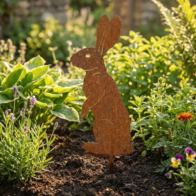 Décoration jardin lapin debout jardin