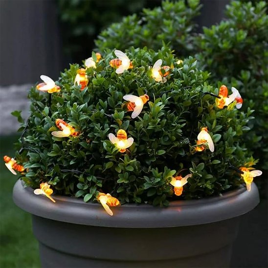 Guirlande lumineuse solaire abeille arbuste