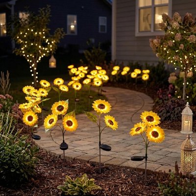 Lampe solaire exterieur  allée tournesol