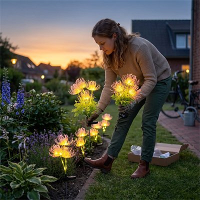 Lampe solaire extérieur rose
