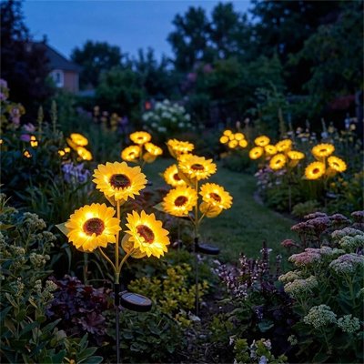 Lampe solaire extérieur tournesol jardin