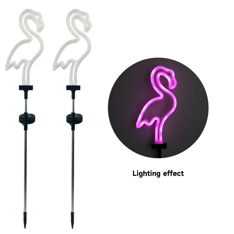 lumiere exterieur flamand rose neon duo