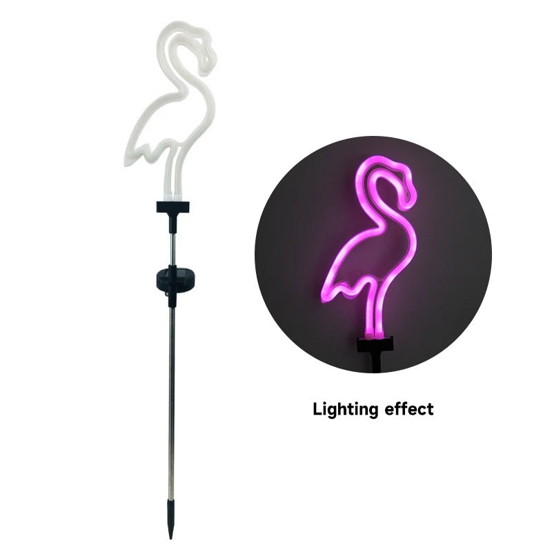 lumjiere exterieur flamand rose neon seul