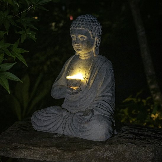 Sculpture jardin buddha nuit